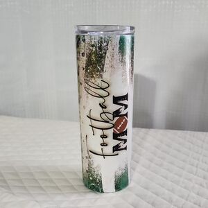 Stainless Steele Football Mom Tumbler